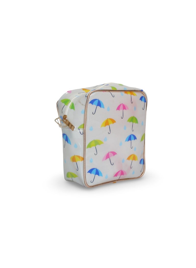 فانسي حقيبة كروس للبنات - بيضاء بتصميم مظلة - Image 1